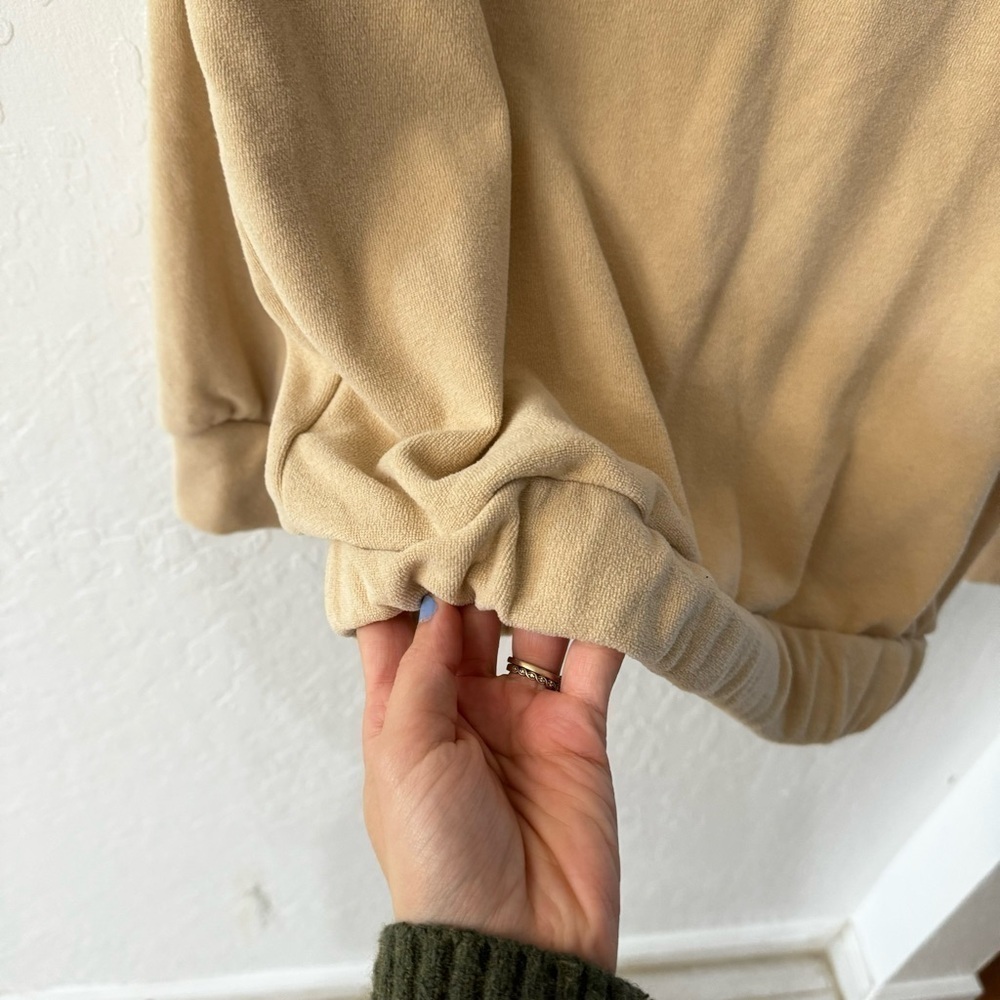 Dudley Stephens Tan Baldwin Mock Neck Terry Cloth Style Sweater XS - Picture 5 of 12
